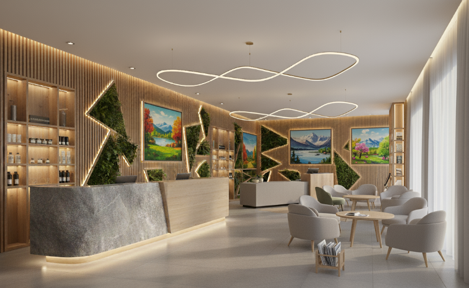 Réception de l’hôtel Les Quatre Rives